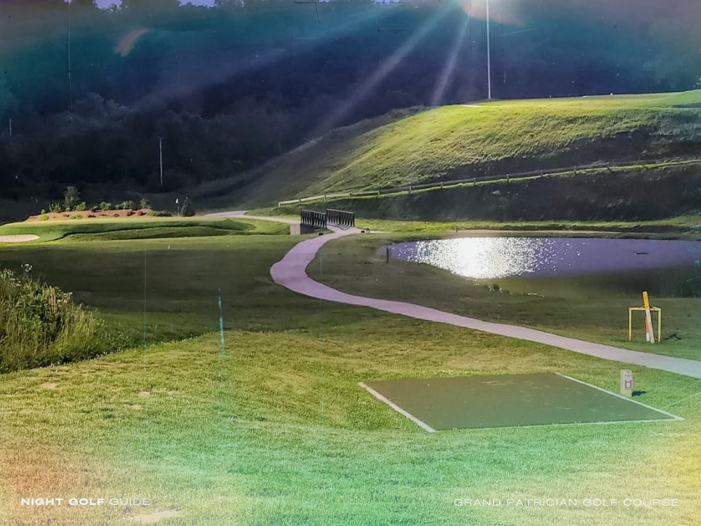 The Grand Patrician Golf Course welcomes players with refined elegance, upscale amenities, and a beautifully maintained course that shines after sunset.