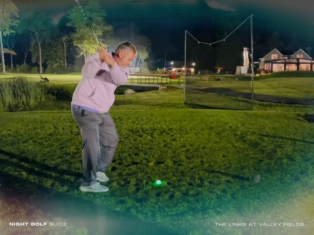 Glow ball night golf brings extra energy to the course, with a layout that’s approachable for all skill levels.